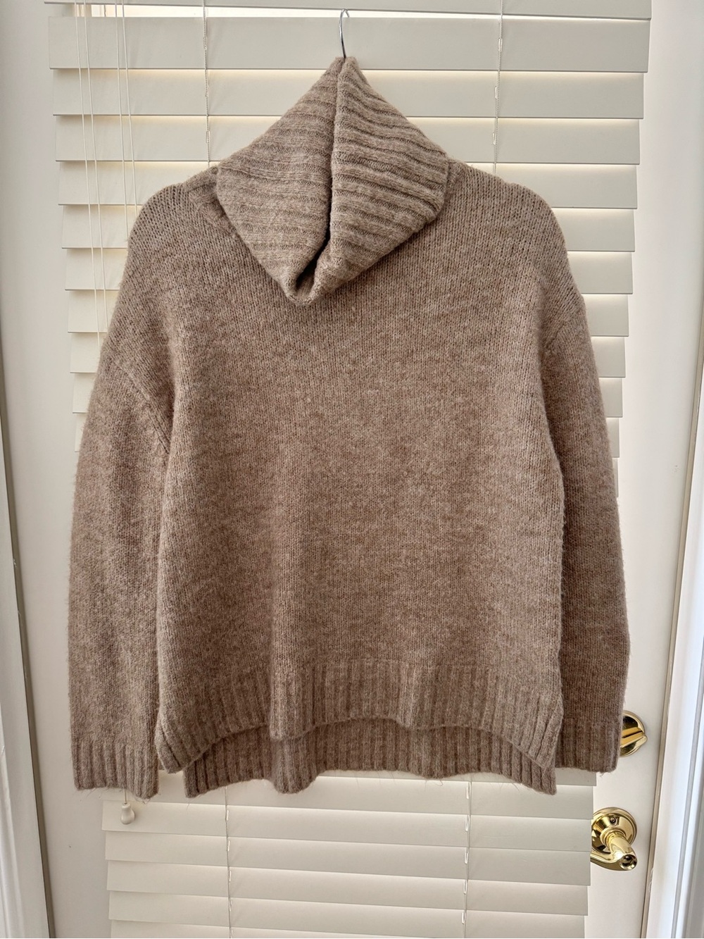 Vici Henry Turtleneck Sweater Oatmeal Heathered Beige Brown